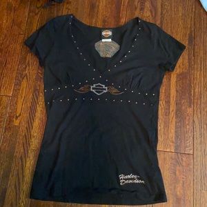 Harley Davidson rhinestone Tshirt